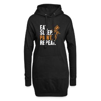 Essen Schlaf Farbe wiederholen Fahrzeug Auto Spray Auto - Hoodie-Kleid - Schwarz - Vorne