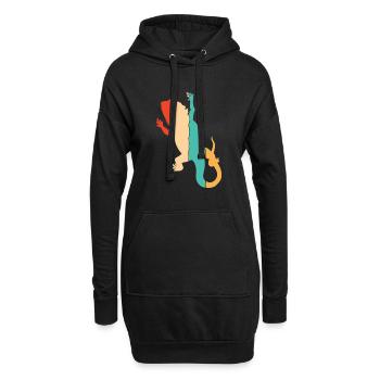 Rétro Pogona Pet lézard propriétaire Barbu Dragon - Sweat-shirt à capuche long Femme - noir - Devant