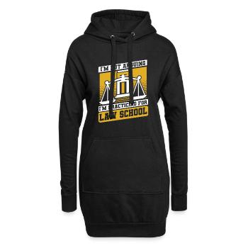 Je pratique pour la faculté de droit Études juridiques Droit - Sweat-shirt à capuche long Femme - noir - Devant