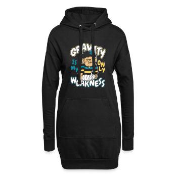 Die Schwerkraft ist meine einzige Schwäche, gebrochener Fingerknochen - Hoodie-Kleid - Schwarz - Vorne