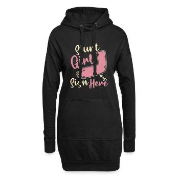Cascadeur fille signe ici os cassé doigt cassé - Sweat-shirt à capuche long Femme - noir - Devant