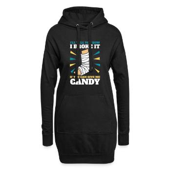 Ich werde dir erzählen, wie ich es gebrochen habe, gebrochene Knochenknochen - Hoodie-Kleid - Schwarz - Vorne