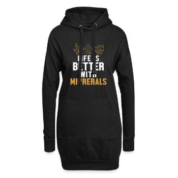 La vie est plus belle avec Minerals Géologue Minéral - Sweat-shirt à capuche long Femme - noir - Devant