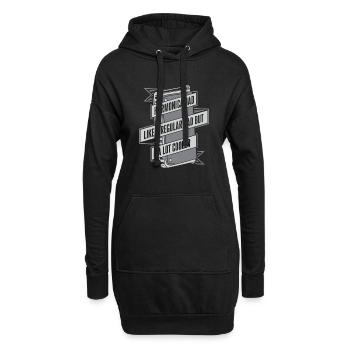 Harmonica Papa Comme Un Papa Ordinaire Mais Plus Cool - Sweat-shirt à capuche long Femme - noir - Devant