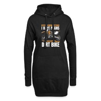J’ai des projets avec ma moto de course de moto tout-terrain - Sweat-shirt à capuche long Femme - noir - Devant