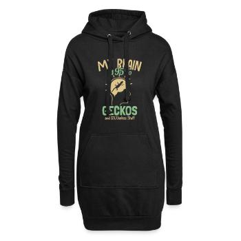 Mon cerveau est composé à 95% de Geckos Lézard Gekkota à crête - Sweat-shirt à capuche long Femme - noir - Devant