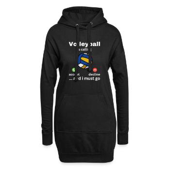 Le volley-ball m’appelle et je dois y aller - Sweat-shirt à capuche long Femme - noir - Devant