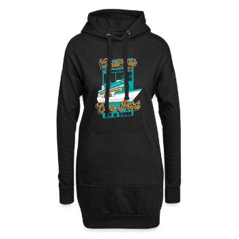 Croisière à travers la vie, un port à la fois - Sweat-shirt à capuche long Femme - noir - Devant