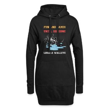 Amusement et jeux jusqu’à ce que quelqu’un perde un doré - Sweat-shirt à capuche long Femme - noir - Devant