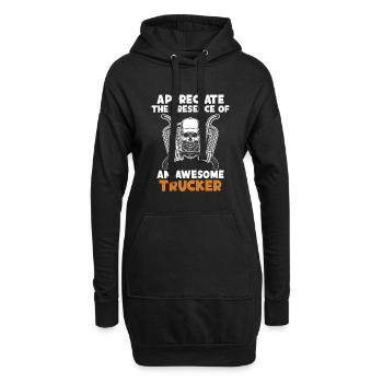 Schätzen Sie die Anwesenheit eines fantastischen Trucker-Truckers - Hoodie-Kleid - Schwarz - Vorne