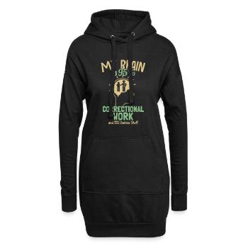 Mein Gehirn besteht zu 95% aus Korrekturen im Strafvollzug - Hoodie-Kleid - Schwarz - Vorne