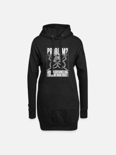 Schreiben Sie eine Beschwerde und buchstabieren Sie meinen Namen richtig Polizei - Hoodie-Kleid - Schwarz