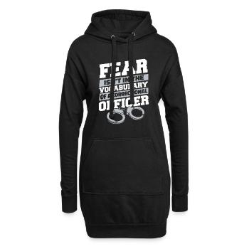 La peur n’est pas dans le vocabulaire de la garde de prison - Sweat-shirt à capuche long Femme - noir - Devant