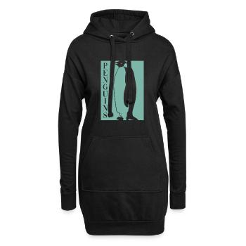 Pingouins, Empereur, Oiseau de mer, Roi, Amoureux des pingouins - Sweat-shirt à capuche long Femme - noir - Devant