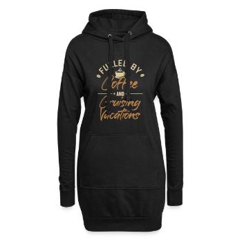 Angetrieben von Kaffee und Kreuzfahrt Kreuzfahrt - Hoodie-Kleid - Schwarz - Vorne