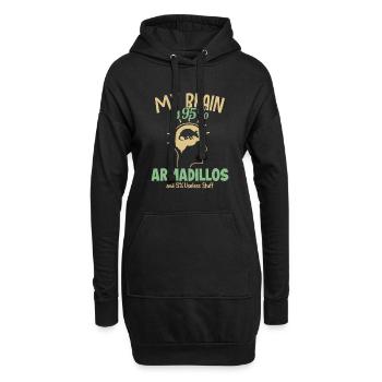 Mon cerveau est composé à 95% de tatous Fée Rose Cingulata - Sweat-shirt à capuche long Femme - noir - Devant