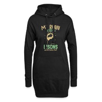 Mon cerveau est composé à 95 % de bisons Bisons de bison d’Amérique de Buffalo - Sweat-shirt à capuche long Femme - noir - Devant