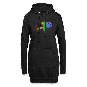 Bison LGBT Regenbogen Büffel Bovinae Amerikanischer Bison - Hoodie-Kleid - Schwarz - Vorne