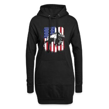Bison Amerikanische Flagge Büffel Bovinae Amerikanisch - Hoodie-Kleid - Schwarz - Vorne