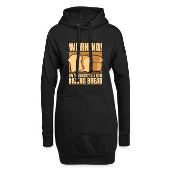 Peut parler spontanément de la cuisson du pain - Sweat-shirt à capuche long Femme - noir - Devant