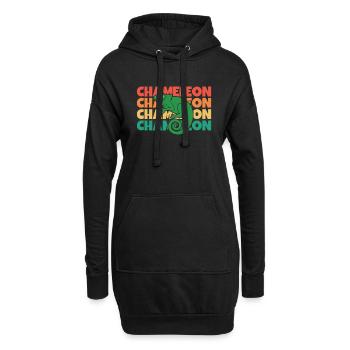 Chameleon Rétro Texte Panthère Voilée - Sweat-shirt à capuche long Femme - noir - Devant