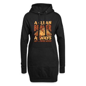 Clean Beaver bekommt immer mehr Holz nach Norden - Hoodie-Kleid - Schwarz - Vorne