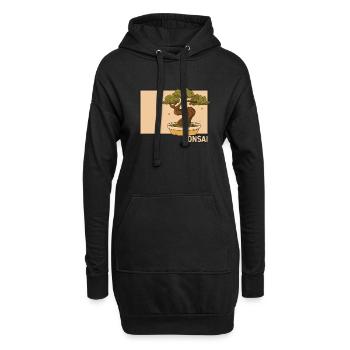 Bonsai Doodle Bonsaï d’intérieur chinois Hanzi Bonsaï - Sweat-shirt à capuche long Femme - noir - Devant