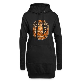 Entspannen Nichts ist unter Kontrolle Buddhistische Statue - Hoodie-Kleid - Schwarz - Vorne