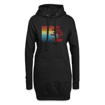 Pots de bonsaï d’intérieur rétro Penjing - Sweat-shirt à capuche long Femme - noir - Devant