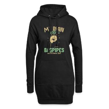 Mon cerveau est composé à 95% de cornemuse Cours de cornemuse Sarbacane - Sweat-shirt à capuche long Femme - noir - Devant