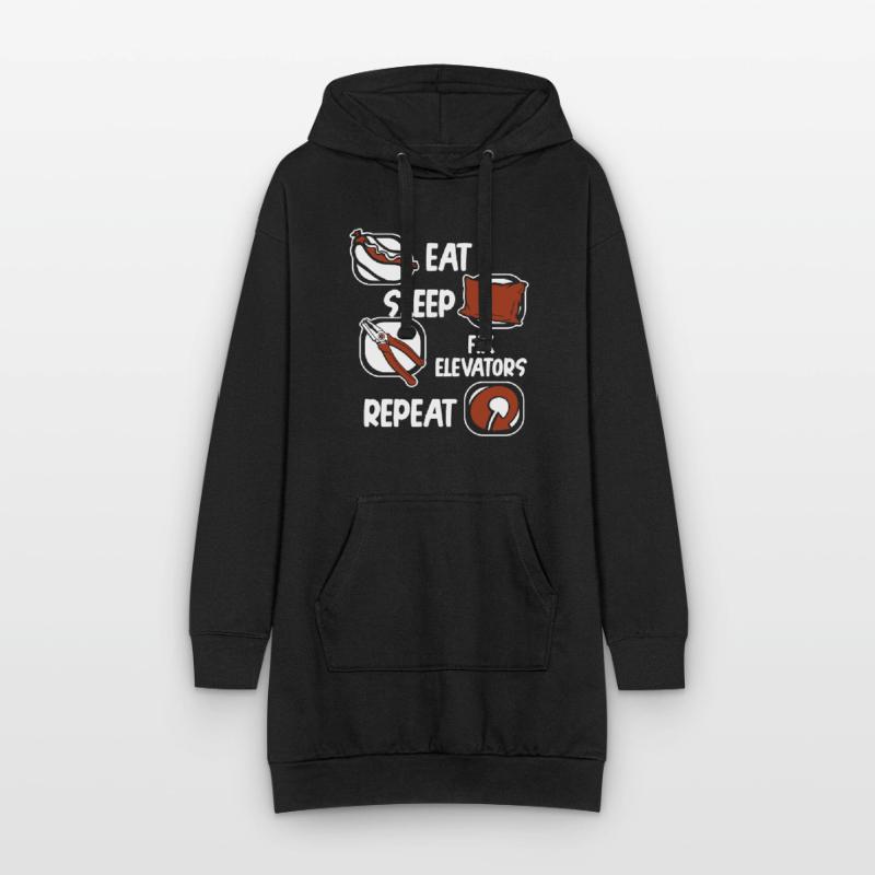 Eat Sleep Fix Elevators Repeat Technician Hoodie Dress
