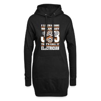 Einfacher Job, würden sie es Elektrikerreparatur nennen - Hoodie-Kleid - Schwarz - Vorne