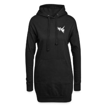 Origami Logo Emblème Hibou Grue Papier Pliage - Sweat-shirt à capuche long Femme - noir - Devant