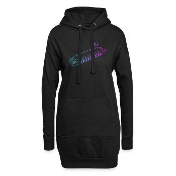 Harpe à bouche Harmoniste Harmoniciste Professionnel - Sweat-shirt à capuche long Femme - noir - Devant