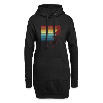 Retro Eidechse Gekkota Schopfgecko Experte Leopard - Hoodie-Kleid - Schwarz - Vorne