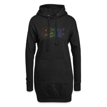 Geckos LGBT Regenbogen Schopfeidechse Gekkota - Hoodie-Kleid - Schwarz - Vorne