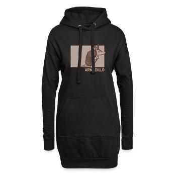 Armadillo Doodle Chinois Hanzi Fée Rose Amoureux - Sweat-shirt à capuche long Femme - noir - Devant