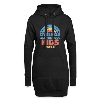 Legasthenie Alle coolen Kids haben es Legasthenie - Hoodie-Kleid - Schwarz - Vorne
