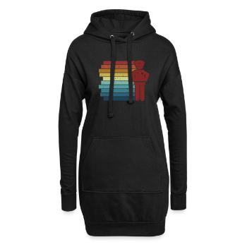 Retro Gefängniswärter Polizist Korrekturen - Hoodie-Kleid - Schwarz - Vorne