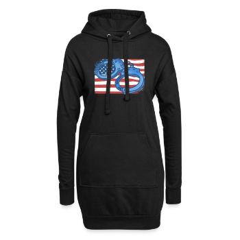 Korrekturen der amerikanischen Flagge des Justizvollzugsbeamten - Hoodie-Kleid - Schwarz - Vorne