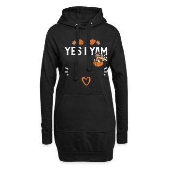 Yes I Yam - Thanksgiving - Hoodie-Kleid - Schwarz - Vorne