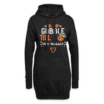 Gobble Till You Wobble - Hoodie-Kleid - Schwarz - Vorne