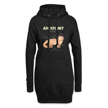 Katze Anatomy of a Cat - Lustige Katzengeschenke - Hoodie-Kleid - Schwarz - Vorne