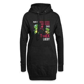 Dinosaurier Mädchen Dino Geschenk T Rex - Hoodie-Kleid - Schwarz - Vorne