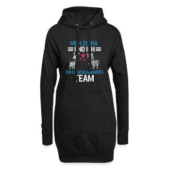 Zebra Tierliebhaber Zoo Tier Geschenk Zebra - Hoodie-Kleid - Schwarz - Vorne