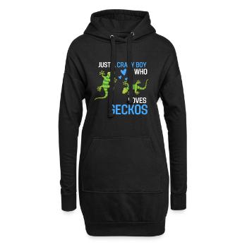 Nur ein verrückter Junge Echsen Geschenk Gecko - Hoodie-Kleid - Schwarz - Vorne
