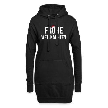 Frohe Weihnachten - Hoodie-Kleid - Schwarz - Vorne