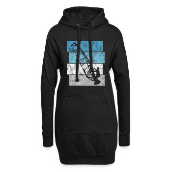Windsurfer Windsurfen Retro Windsurfing Surfen - Hoodie-Kleid - Schwarz - Vorne