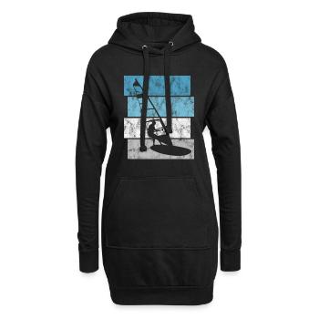Windsurfer Retro Surfen Windsurfing Windsurfen - Hoodie-Kleid - Schwarz - Vorne