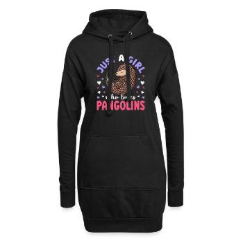 Just A Girl Who Loves Pangolins Schuppentiere - Hoodie-Kleid - Schwarz - Vorne